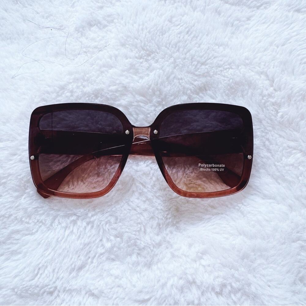 Abby Clear Brown Square Frame Sunglasses